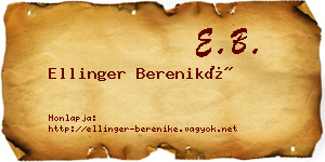 Ellinger Bereniké névjegykártya